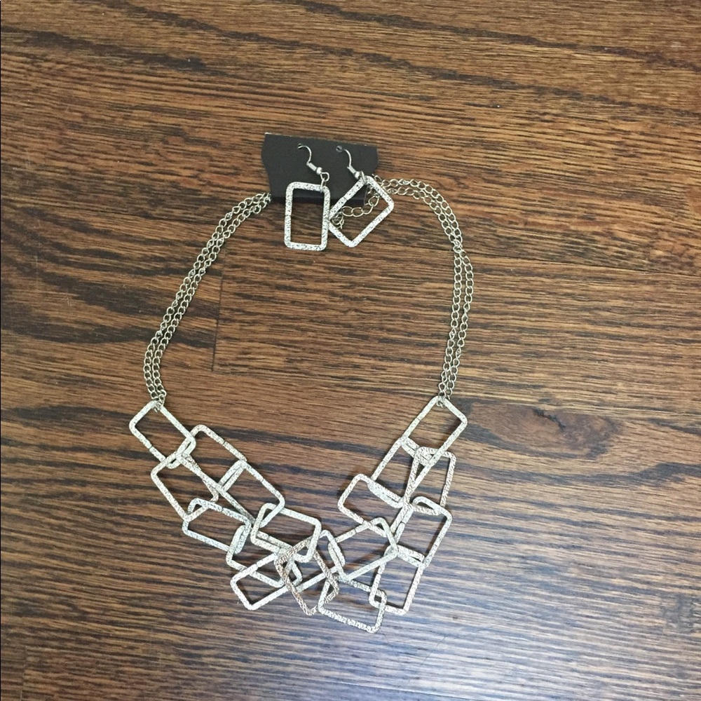 Silver Necklace & Earring Set